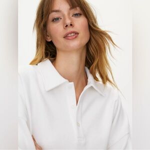 Aritzia cropped fleece polo